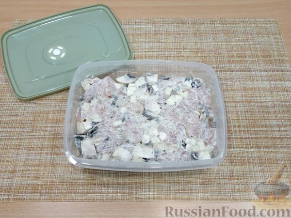 Курица с грибами и сыром (в микроволновке)
